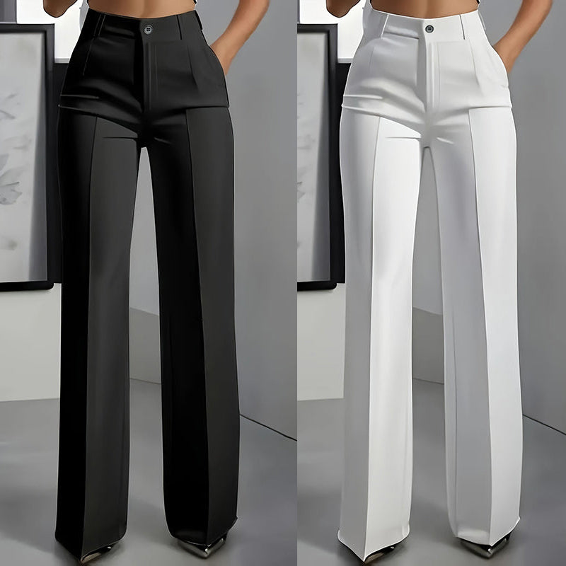 Pantalones de traje de cintura alta para mujer