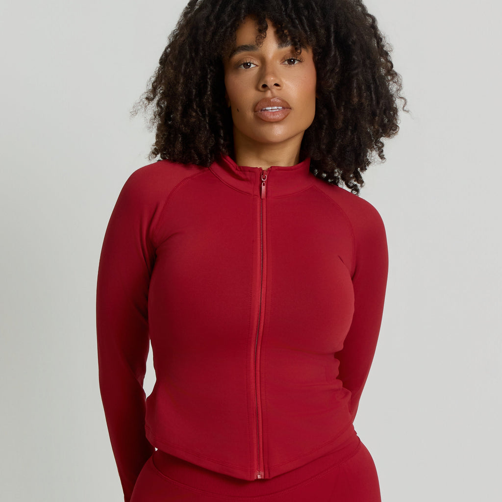 Chaqueta Zip | Cherry Red