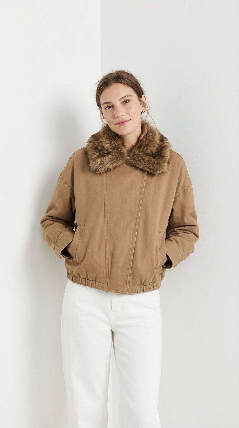 Chaqueta Bomber con pelo
