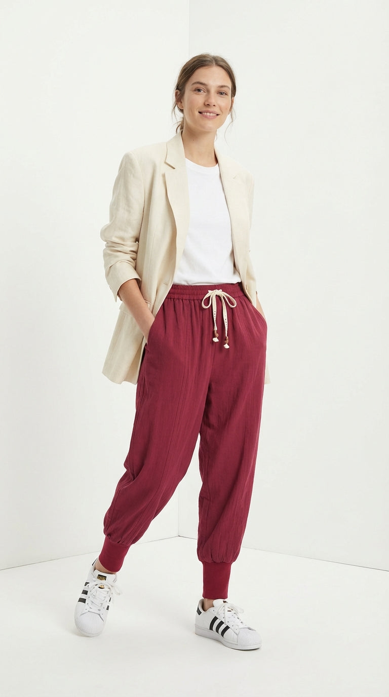 Pantalón confort de algodón Mujer