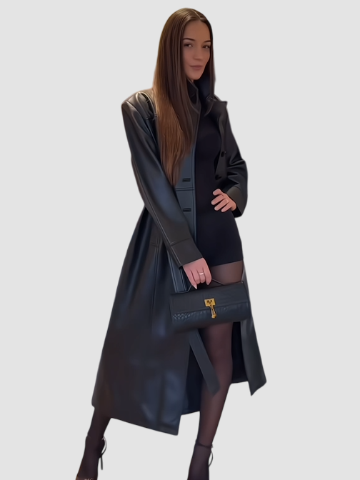 Gabardina elegante negra