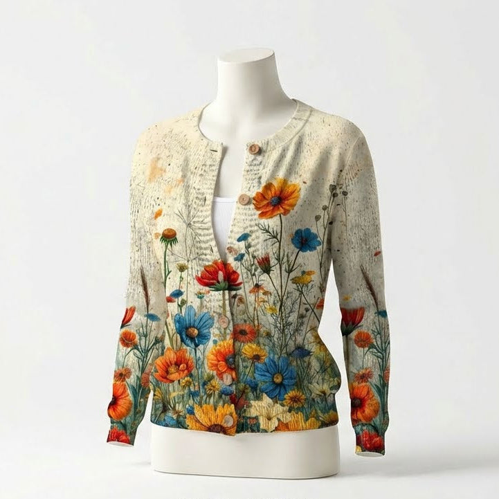 Jersey Vintage Floral de Punto Suave