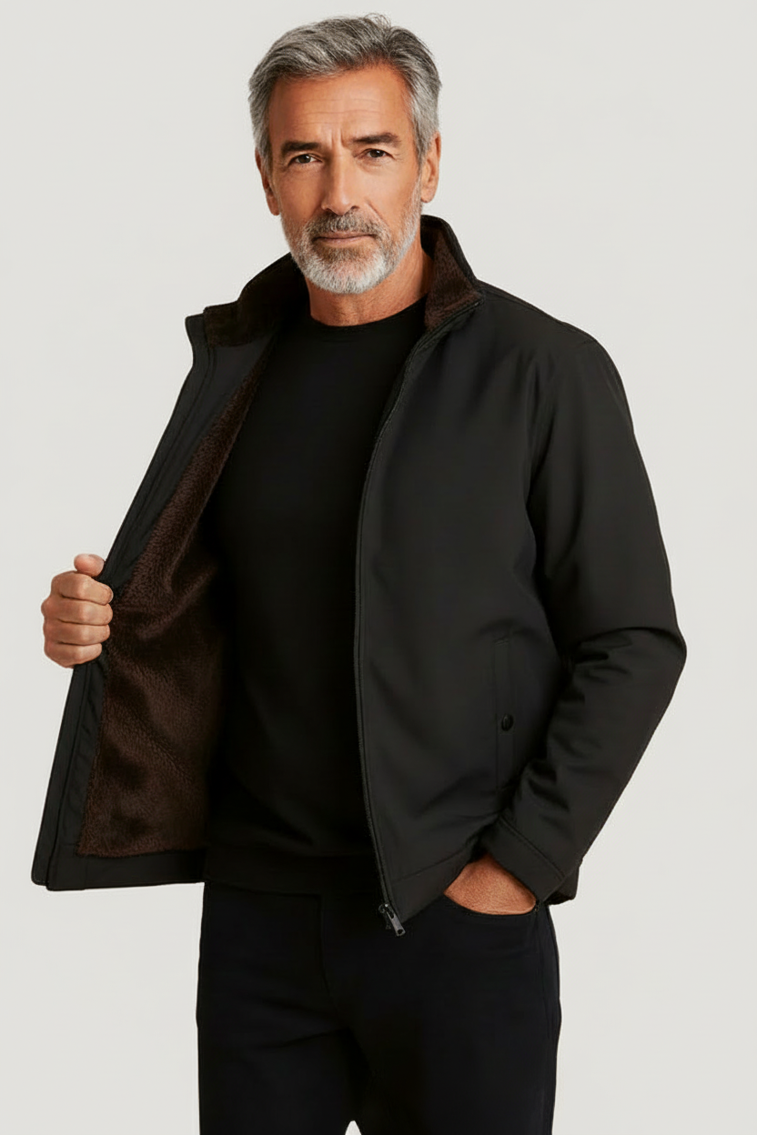 Chaqueta térmica negra - Fondo gris claro