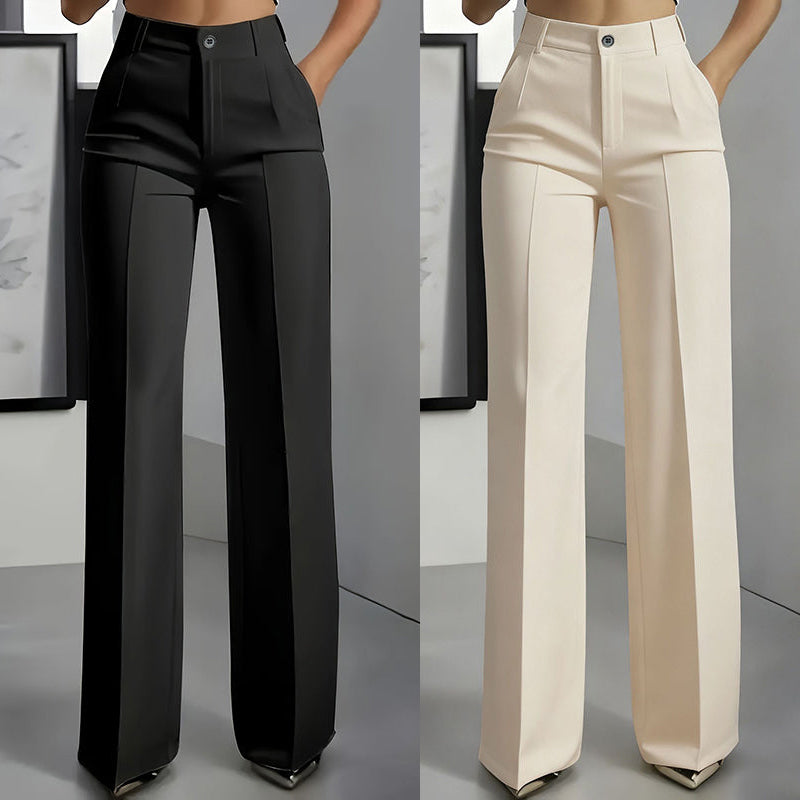 Pantalones de traje de cintura alta para mujer