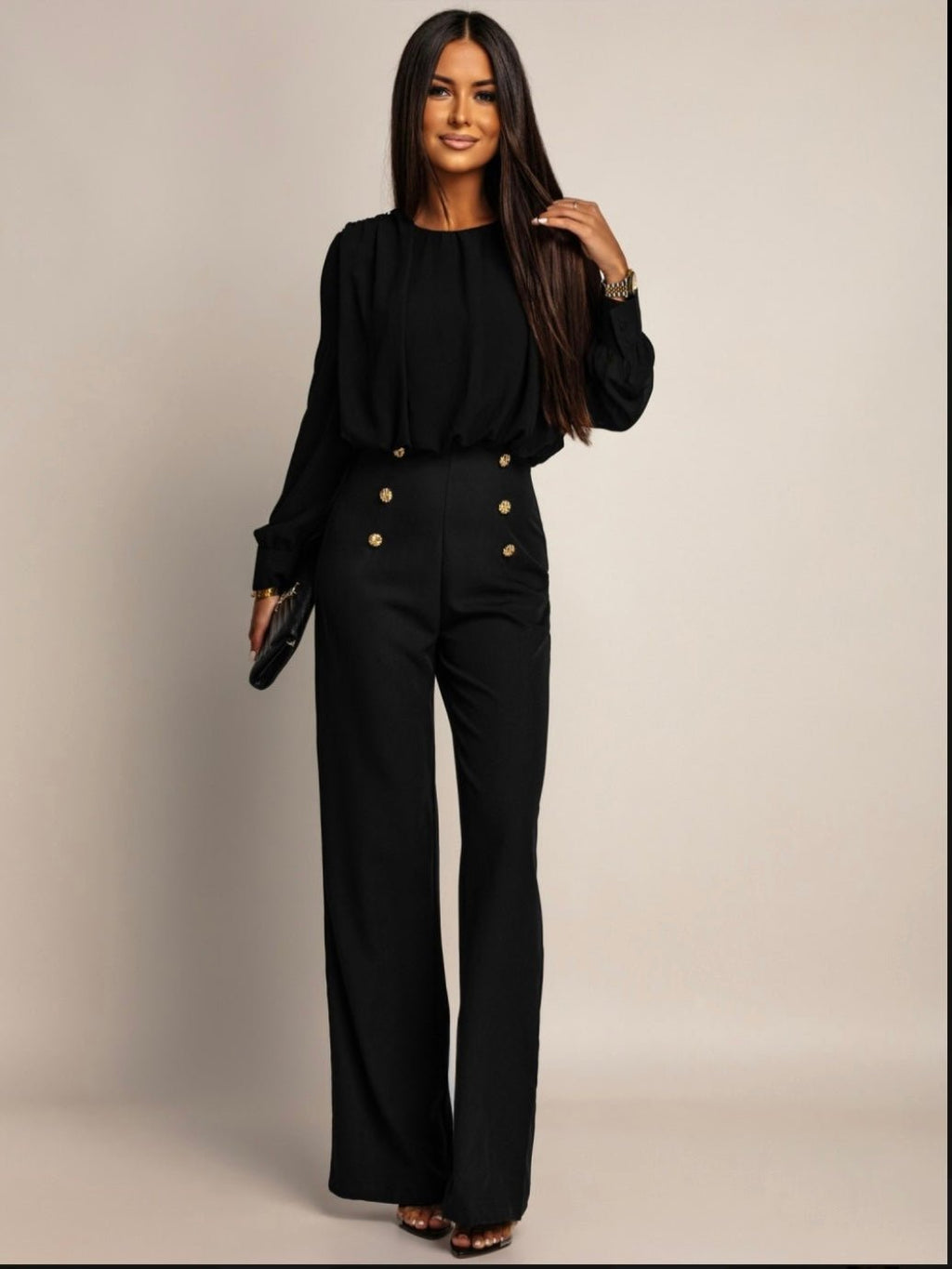 Pantalón botón negro