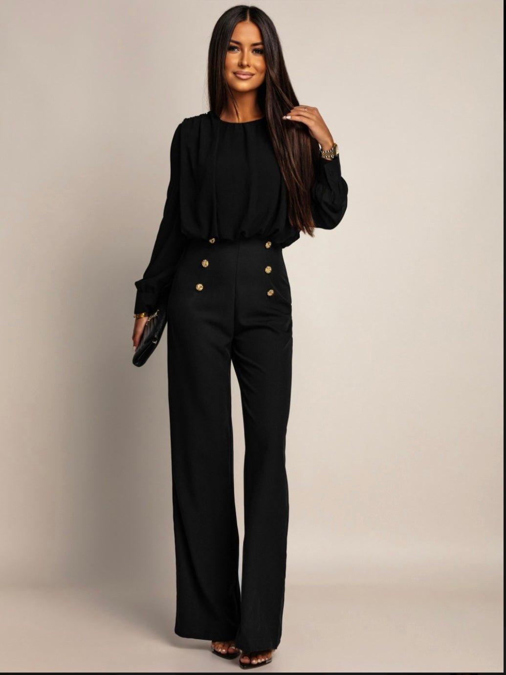 Pantalón botón negro
