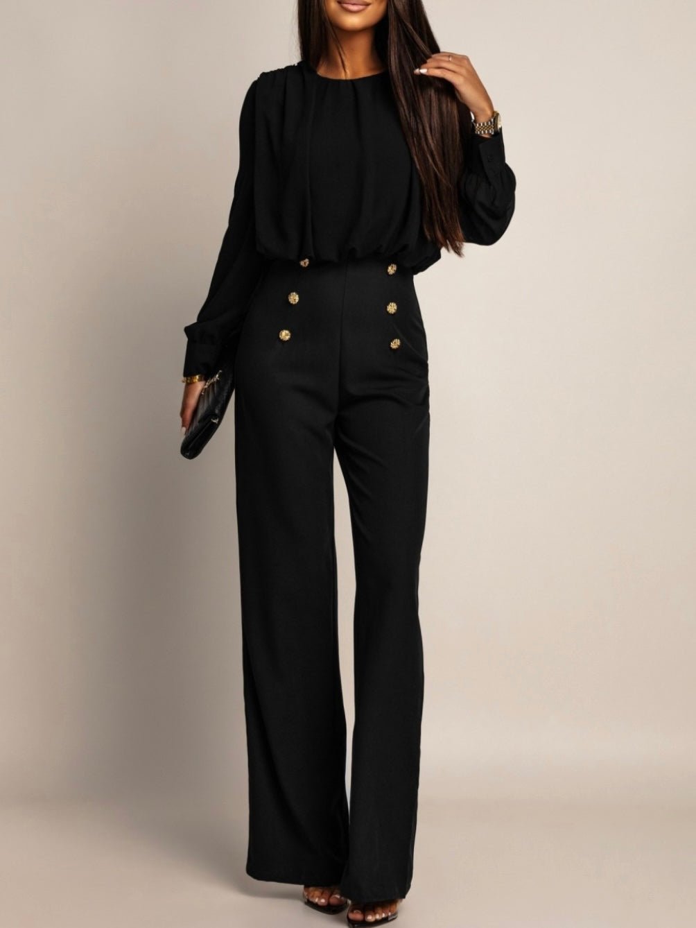 Pantalón botón negro