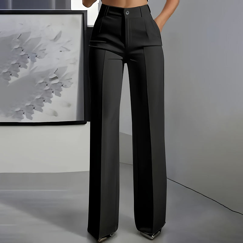 Pantalones de traje de cintura alta para mujer