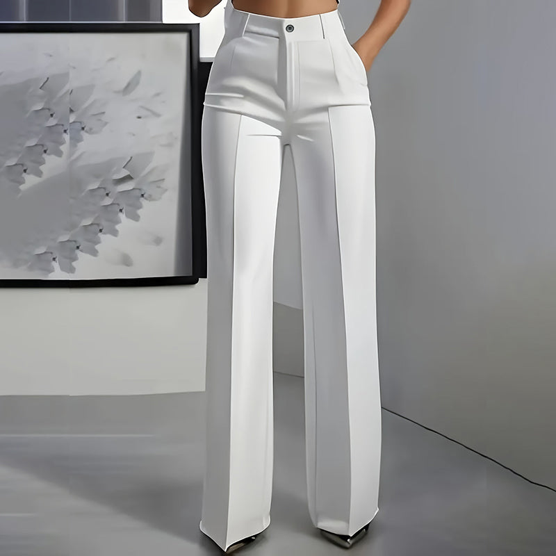 Pantalones de traje de cintura alta para mujer
