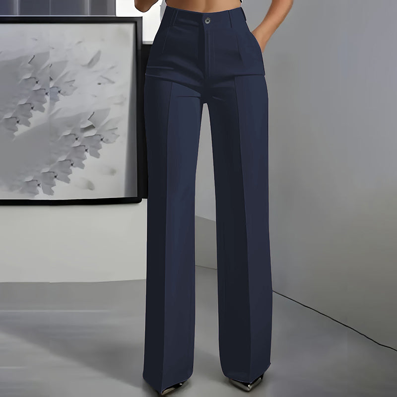 Pantalones de traje de cintura alta para mujer