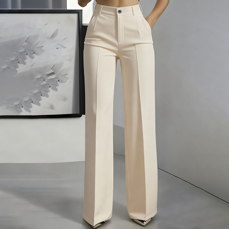 Pantalones de traje de cintura alta para mujer