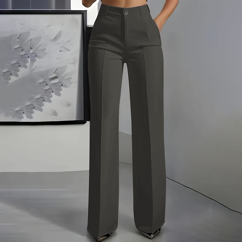 Pantalones de traje de cintura alta para mujer