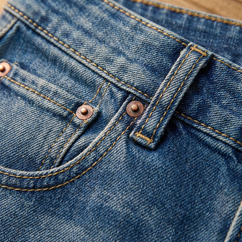 Vaqueros vintage de cintura alta y pierna ancha para mujer