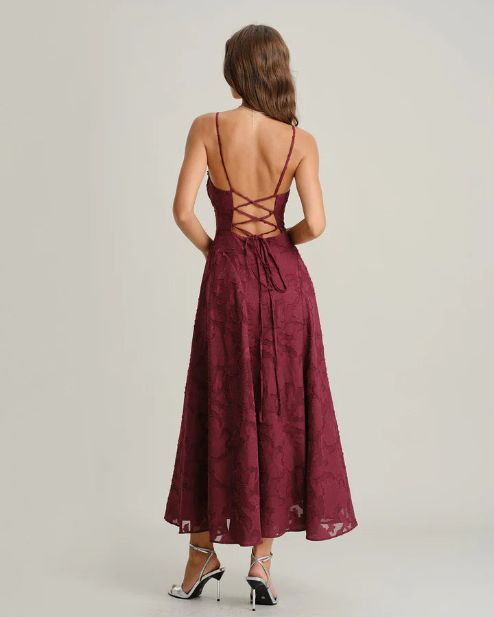 Mica | Vestido largo  jacquard